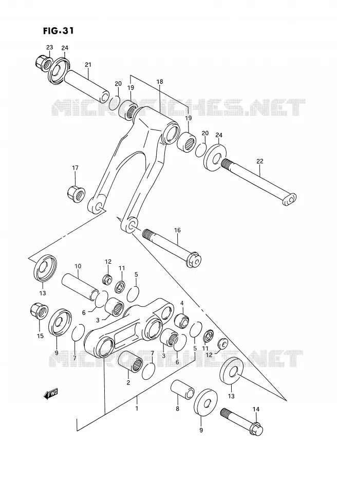 BIELLETTE D'AMORTISSEUR Suzuki MOTO 250 RM-250 1995  RM250S(E3)
