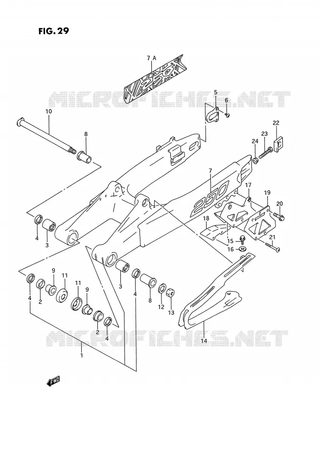 BRAS OSCILLANT ARRIERE Suzuki MOTO 250 RM 1993  RM250P(E3)