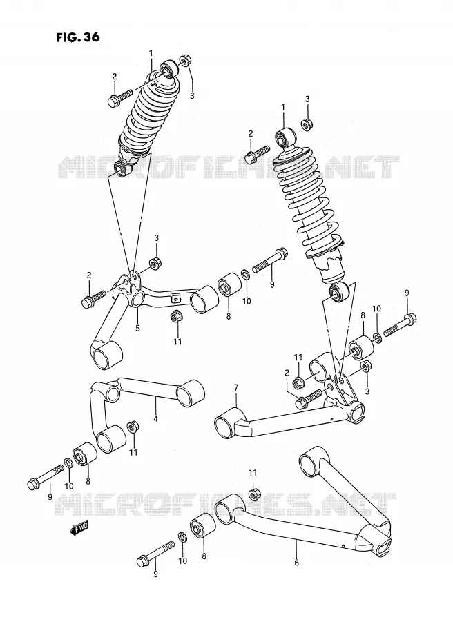 BRAS SUSPENSION AVANT Suzuki QUAD 250 QUADRUNNER 1991  LT-4WDM(E3)