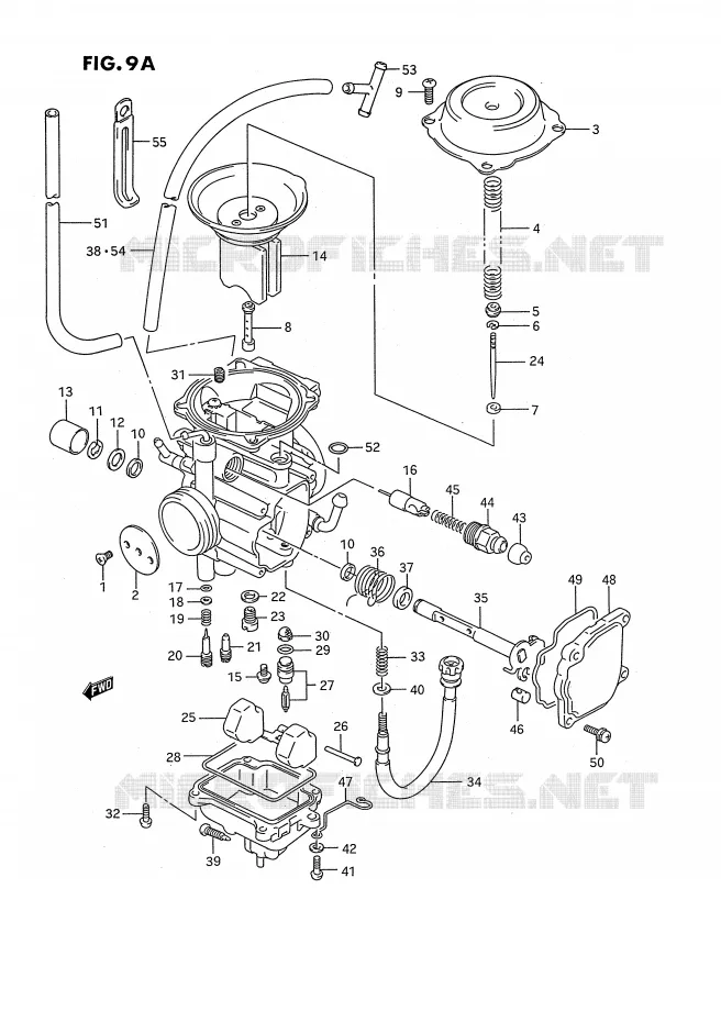 CARBURATEUR (MODELE L/M/N/P/R/S) Suzuki QUAD 250 QUADRUNNER 1991  LT-4WDM(E3)