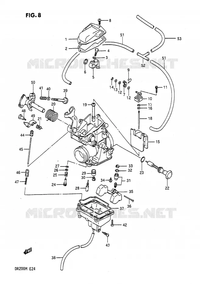 CARBURATEUR Suzuki MOTO 200 DR 1991  DR200M(E24)
