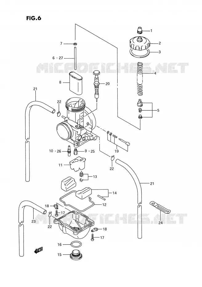 CARBURATEUR Suzuki MOTO 250 RM 1993  RM250P(E3)