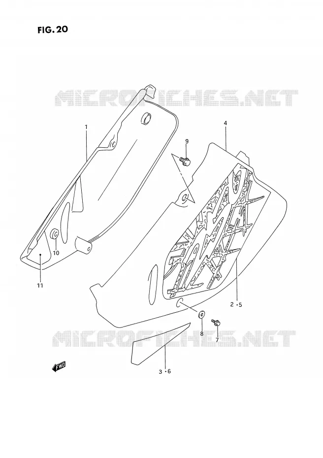 CARENAGES ARRIERE Suzuki MOTO 250 RM 1994  RM250R(E3)