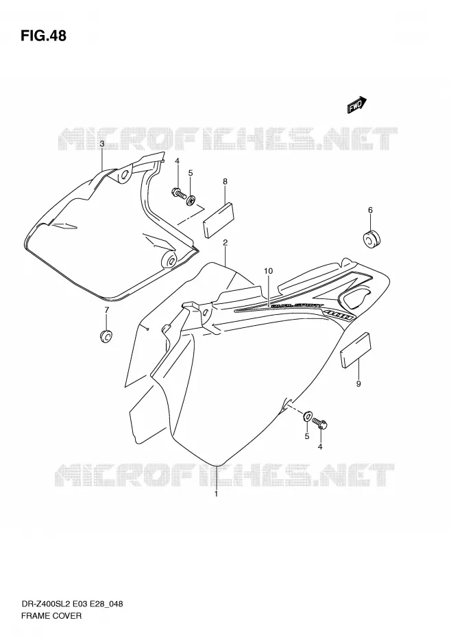 CARENAGES (DR-Z400SL2 E28) Suzuki MOTO 400 DR-Z 2012  DR-Z400SL2(E03)