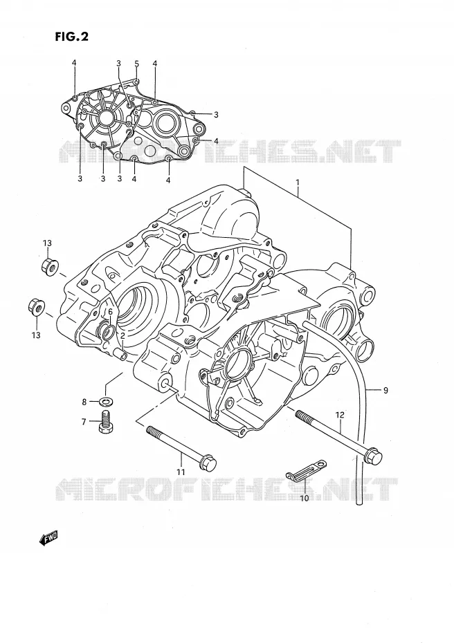 CARTER (MODELE G/H) Suzuki MOTO 80 RM 1988  RM80J(E24)