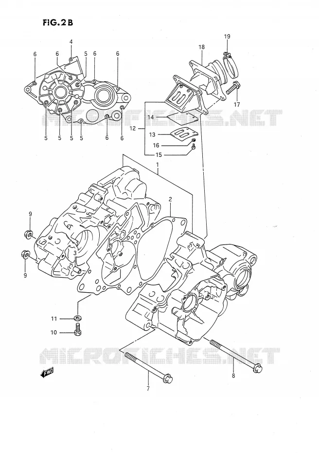 CARTER (MODELE L/M/N/P/R/S) Suzuki MOTO 80 RM 1994  RM80R(E24)