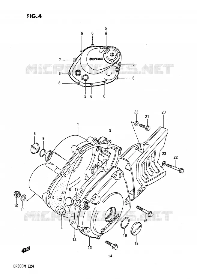 CARTER Suzuki MOTO 200 DR 1987  DR200H(E24)