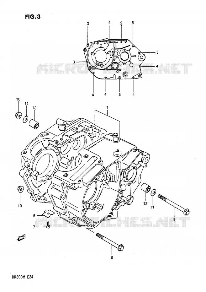 CARTER Suzuki MOTO 200 DR 1989  DR200K(E24)