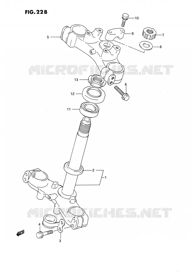COLONNE DE DIRECTION (MODELE L/M/N/P/R/S) Suzuki MOTO 80 RM 1987  RM80H(E24)