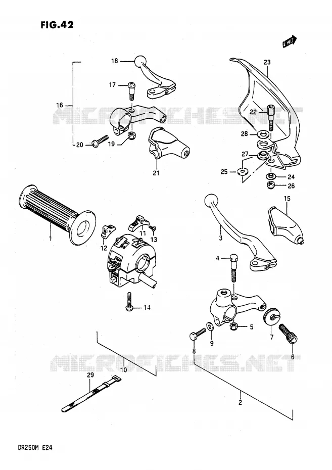 COMMODO DE PHARE (E6,E21,E24) Suzuki MOTO 200 DR 1986  DR200G(E24)