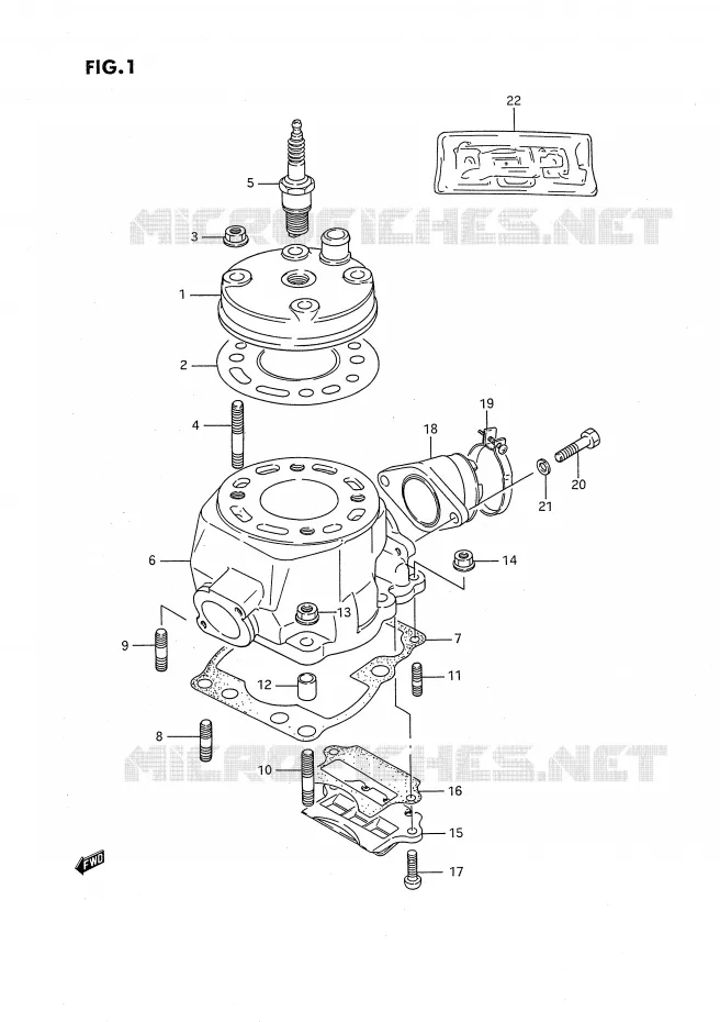 CYLINDRE (MODELE G/H) Suzuki MOTO 80 RM 1988  RM80J(E24)