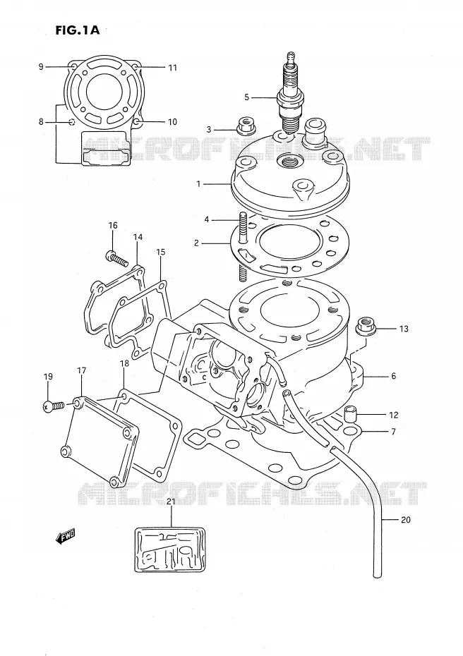 CYLINDRE (MODELE K) Suzuki MOTO 80 RM 1986  RM80G(E24)
