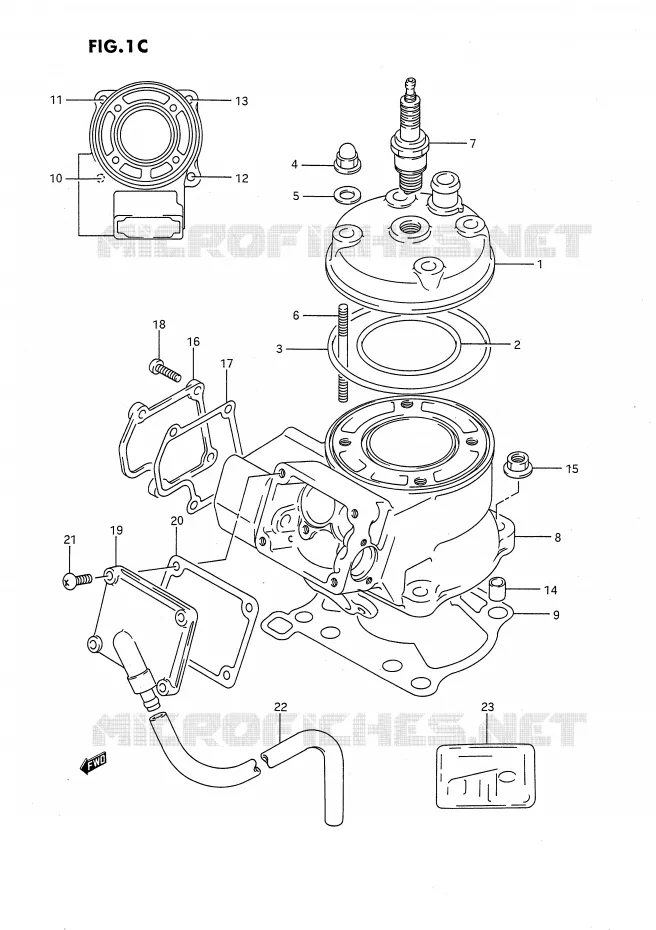 CYLINDRE (MODELE M/N/P/R/S) Suzuki MOTO 80 RM 1987  RM80H(E24)