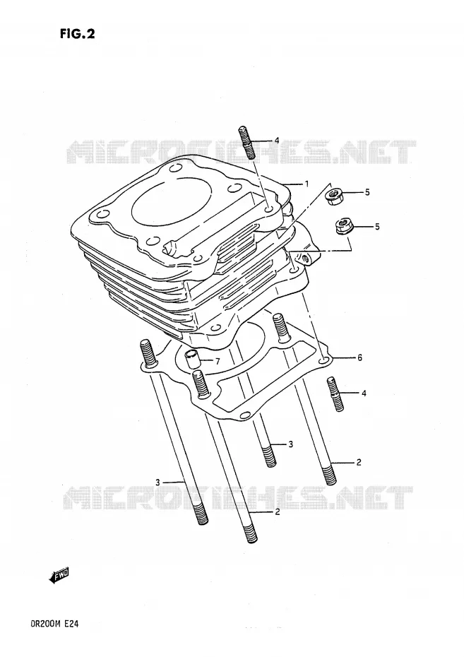 CYLINDRE Suzuki MOTO 200 DR 1987  DR200H(E24)