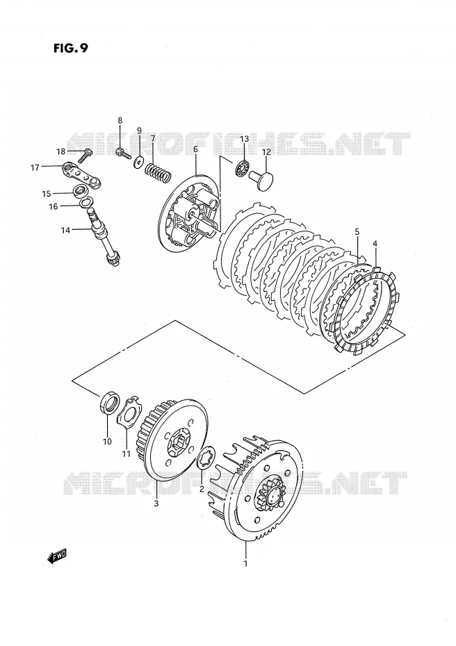 EMBRAYAGE (MODELE G/H) Suzuki MOTO 80 RM 1993  RM80P(E24)