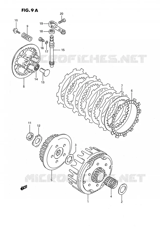 EMBRAYAGE (MODELE K/L/M/N/P/R/S) Suzuki MOTO 80 RM 1993  RM80P(E24)