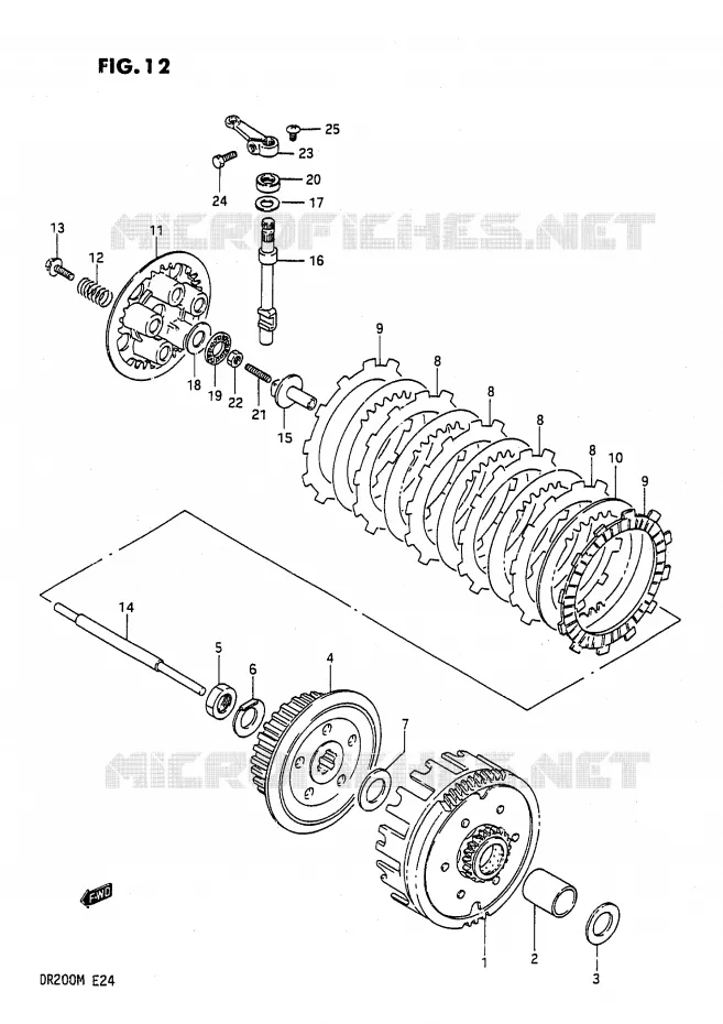 EMBRAYAGE Suzuki MOTO 200 DR 1986  DR200G(E24)
