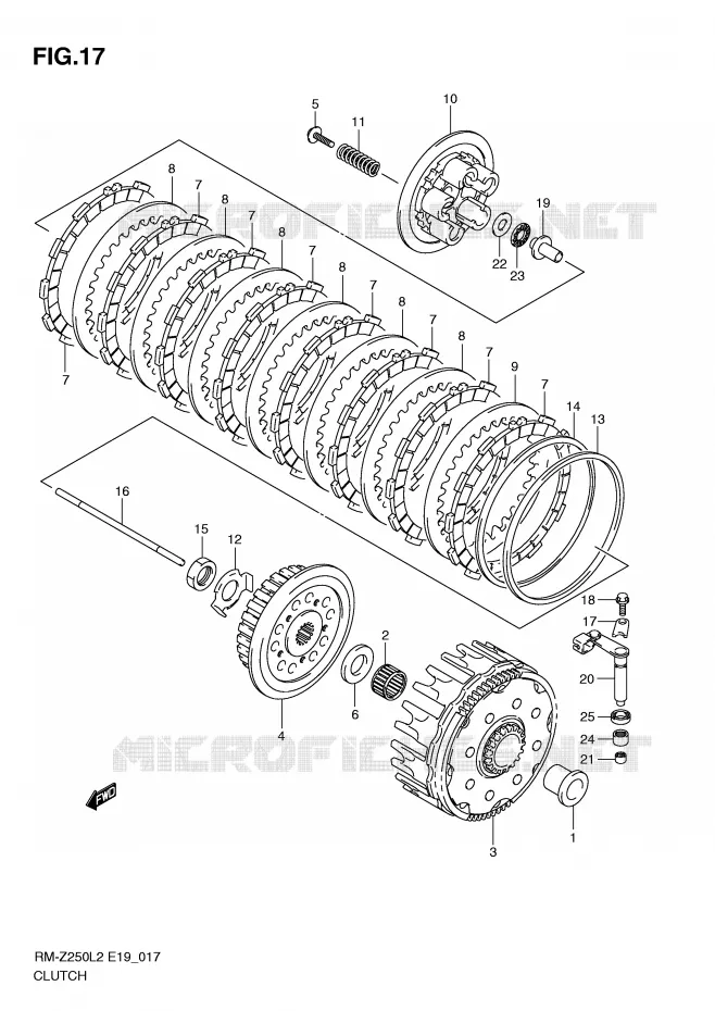 EMBRAYAGE Suzuki MOTO 250 RM-Z 2012  RM-Z250L2(E19)