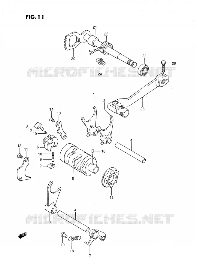 ENSEMBLE DE SELECTION DE VITESSES (MODELE G/H) Suzuki MOTO 80 RM 1986  RM80G(E24)