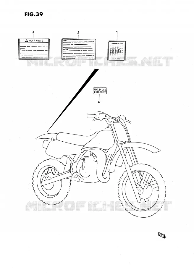 ETIQUETTE Suzuki MOTO 80 RM 1994  RM80R(E24)
