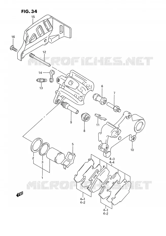 ETRIER DE FREIN ARRIERE (MODELE P/R) Suzuki MOTO 250 RM-250 1995  RM250S(E3)