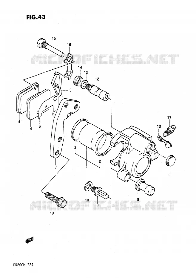 ETRIER DE FREIN AVANT Suzuki MOTO 200 DR 1986  DR200G(E24)