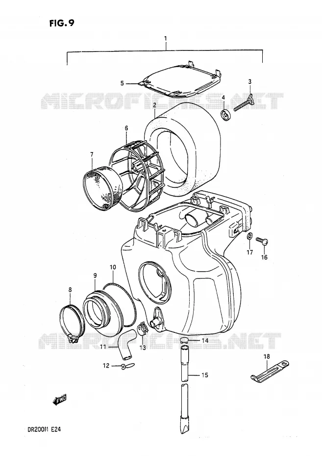 FILTRE A AIR Suzuki MOTO 200 DR 1988  DR200J(E24)