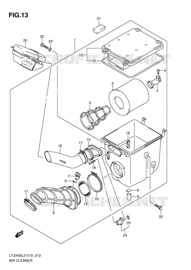 FILTRE A AIR Suzuki QUAD 400 QUADSPORT 2012  LT-Z400ZL2(E19)