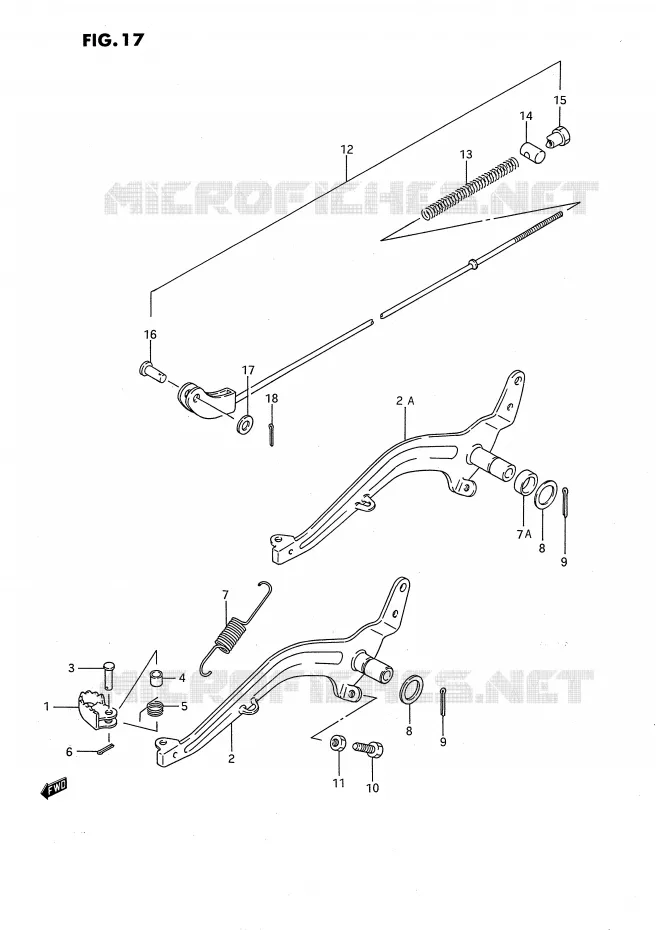 FREIN ARRIERE (MODELE G/H/K) Suzuki MOTO 80 RM 1995  RM80S(E24)