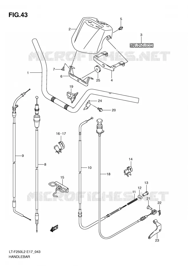 GUIDON (LT-F250L2 E17) Suzuki QUAD 250 OZARK 2012  LT-F250L2(E17)