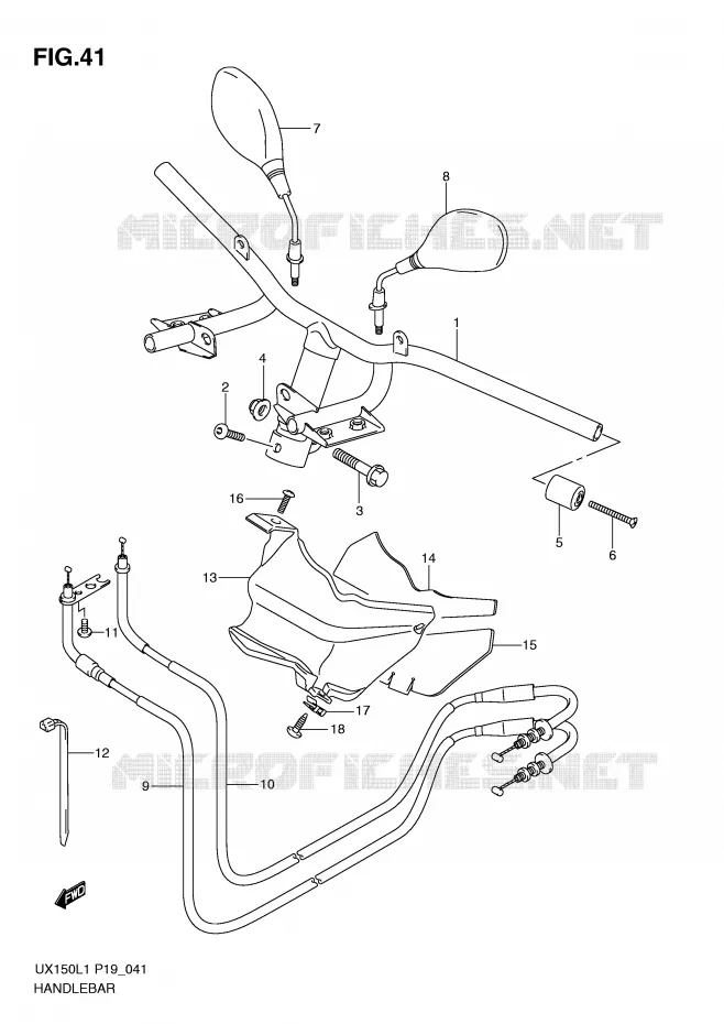 GUIDON Suzuki SCOOTER 150 SIXTEEN 2011  UX150L1(P19)