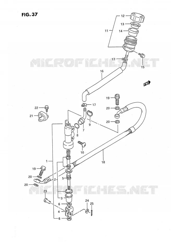 MAITRE CYLINDRE ARRIERE (MODELE L) Suzuki MOTO 80 RM 1987  RM80H(E24)