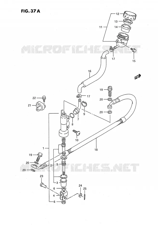 MAITRE CYLINDRE ARRIERE (MODELE M/N/P/R/S) Suzuki MOTO 80 RM 1989  RM80K(E24)