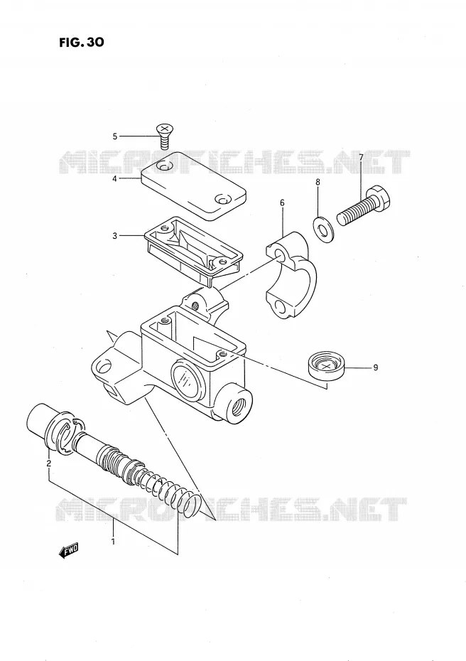 MAITRE CYLINDRE AVANT (MODELE G/H) Suzuki MOTO 80 RM 1993  RM80P(E24)