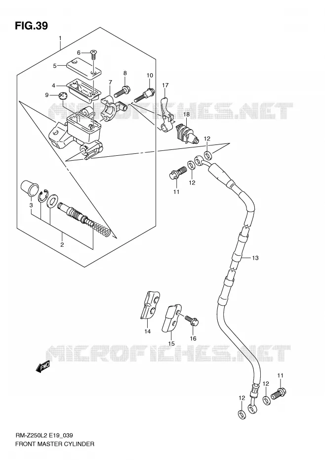 MAITRE CYLINDRE AVANT Suzuki MOTO 250 RM-Z 2012  RM-Z250L2(E19)