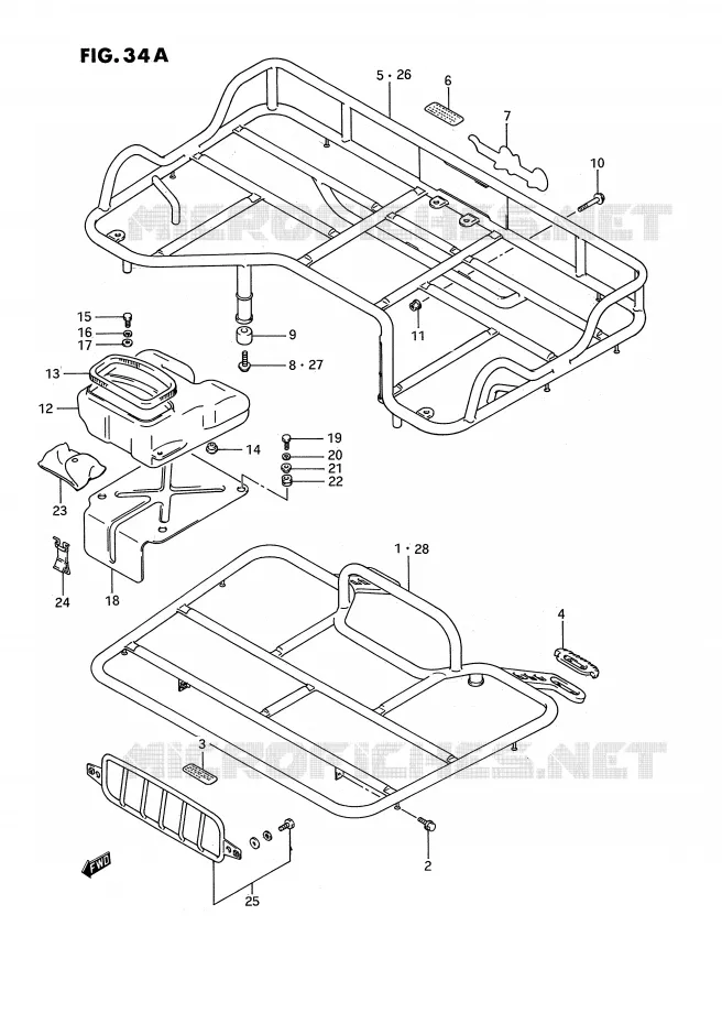 PORTE PAQUET (MODELE K/L/M/N/P/R/S) Suzuki QUAD 250 QUADRUNNER 1989  LT-4WDK(E3)
