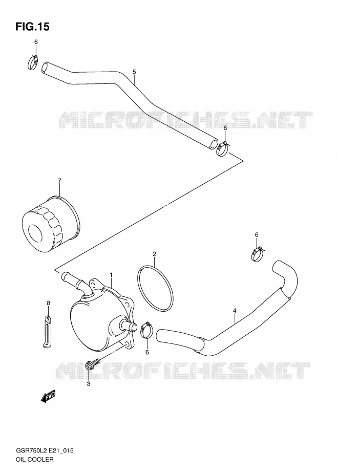 RADIATEUR D'HUILE Suzuki MOTO 750 GSR 2012  GSR750AL2(E21)