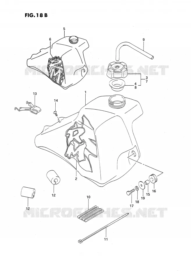 RESERVOIR D'ESSENCE (MODELE N/P) Suzuki MOTO 80 RM 1988  RM80J(E24)
