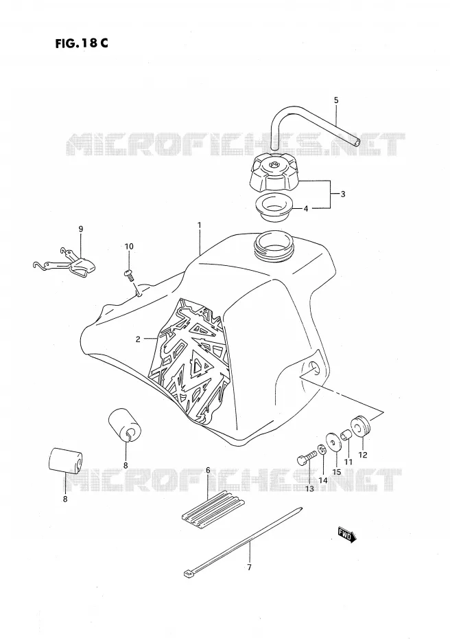 RESERVOIR D'ESSENCE (MODELE R/S) Suzuki MOTO 80 RM 1989  RM80K(E24)