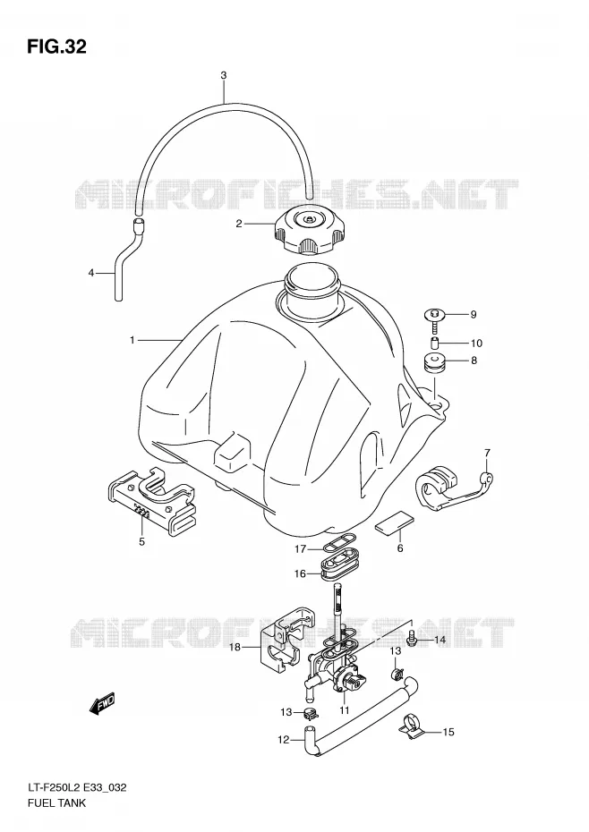 RESERVOIR D'ESSENCE Suzuki QUAD 250 OZARK 2012  LT-F250L2(E33)