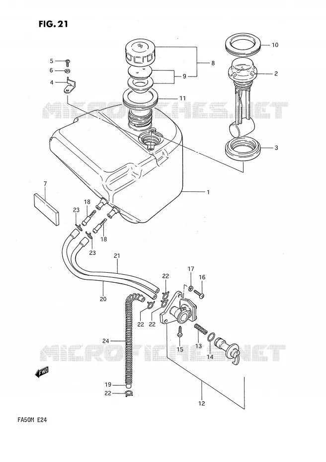RESERVOIR D'ESSENCE Suzuki SCOOTER 50 FA 1991  FA50M(E24)