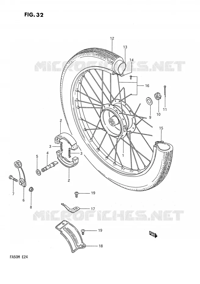 ROUE ARRIERE Suzuki SCOOTER 50 FA 1991  FA50M(E24)