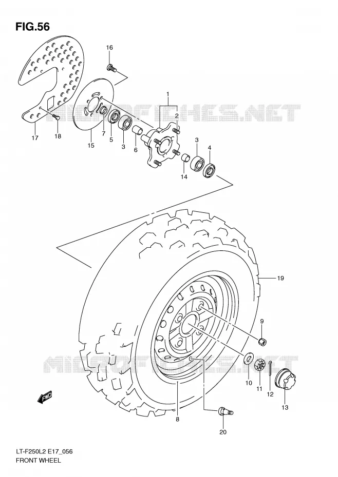 ROUE AVANT Suzuki QUAD 250 OZARK 2012  LT-F250L2(E17)