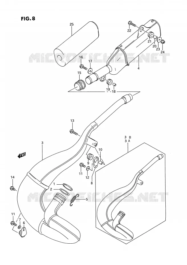 SILENCIEUX Suzuki MOTO 250 RM 1994  RM250R(E3)