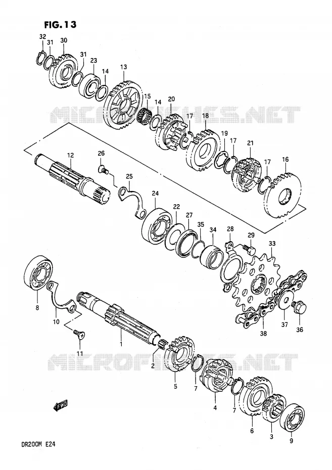 TRANSMISSION Suzuki MOTO 200 DR 1989  DR200K(E24)