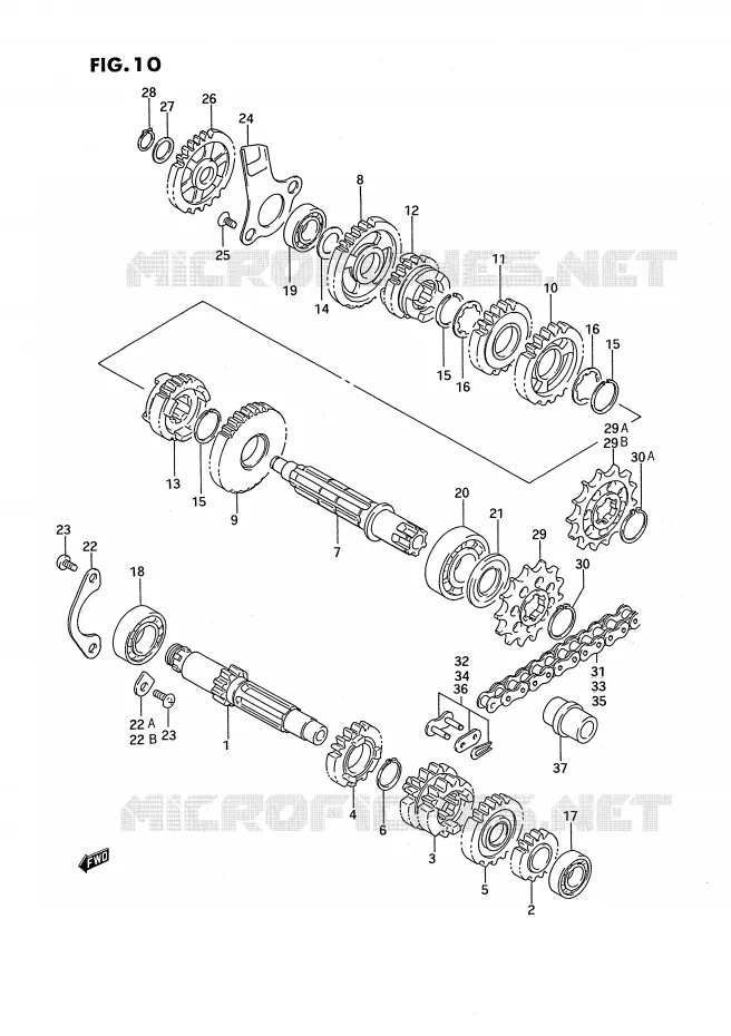 TRANSMISSION Suzuki MOTO 80 RM 1990  RM80L(E24)