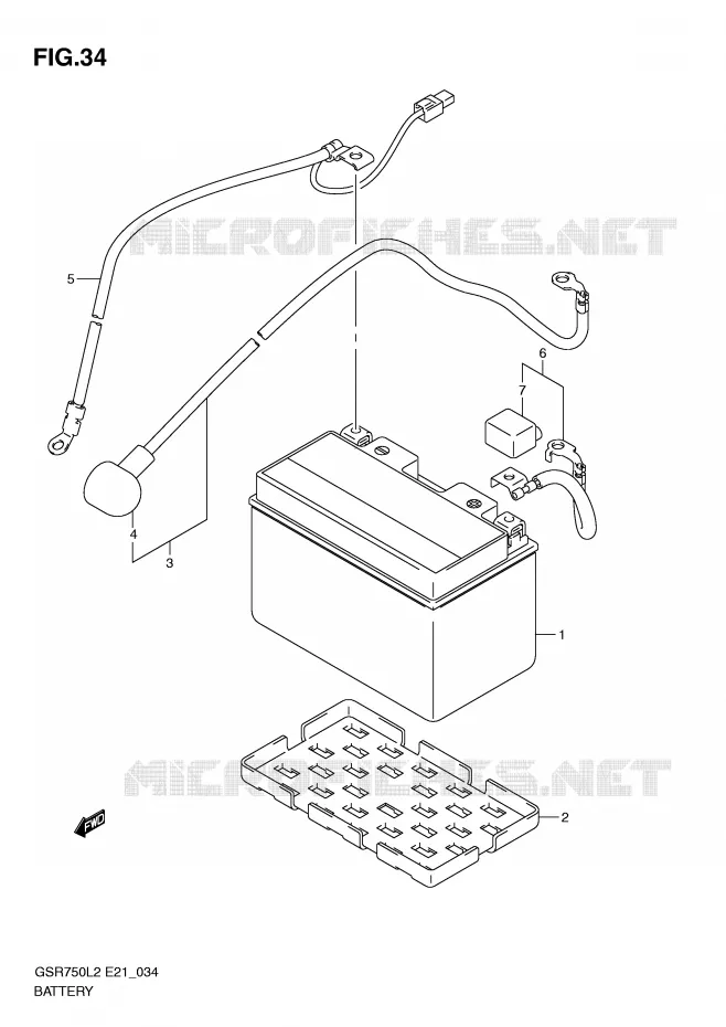 BATTERIE (GSR750UEL2 E21) Suzuki MOTO 750 GSR 2012  GSR750L2(E21)