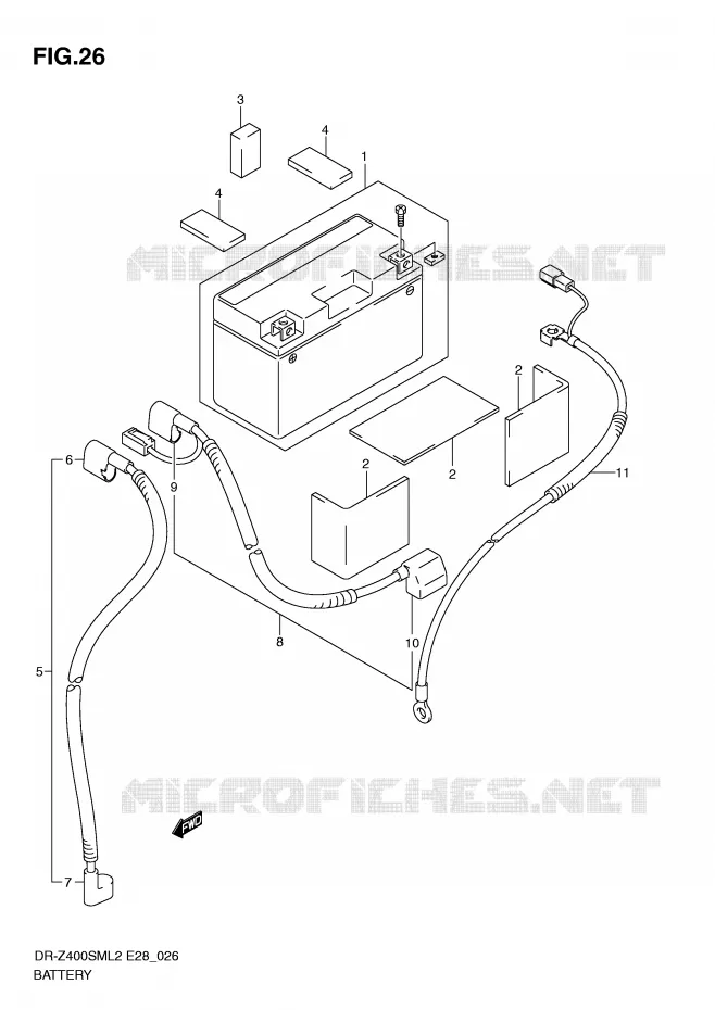 BATTERIE Suzuki MOTO 400 DR-Z 2012  DR-Z400SML2(E28)