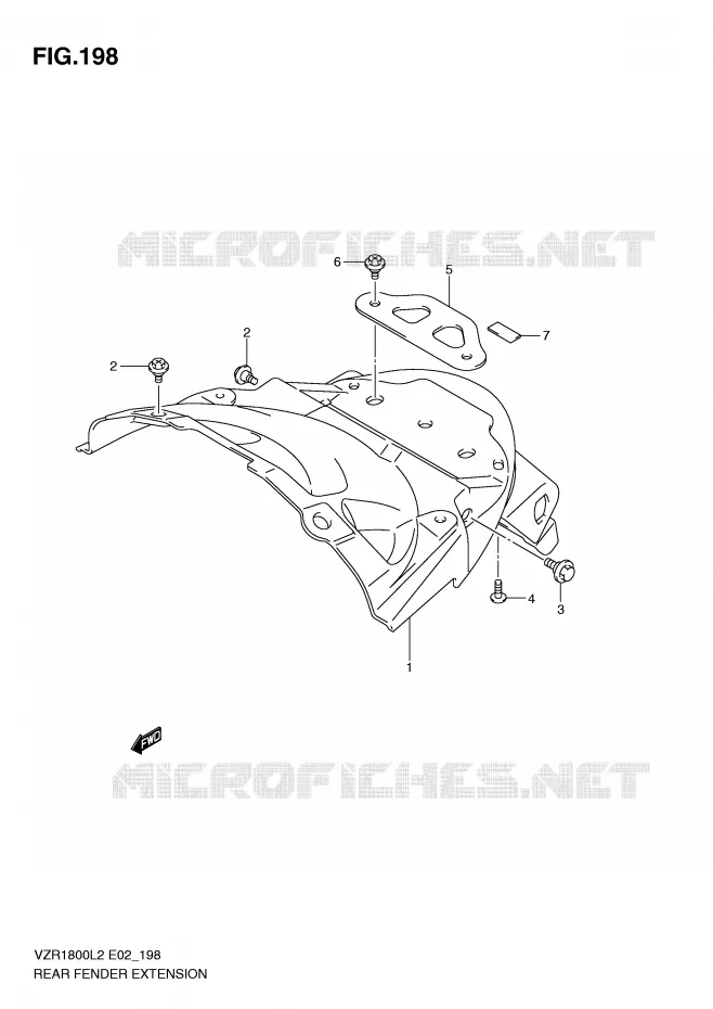 BAVETTE ARRIERE Suzuki MOTO 1800 INTRUDER 2012  VZR1800L2(E02)