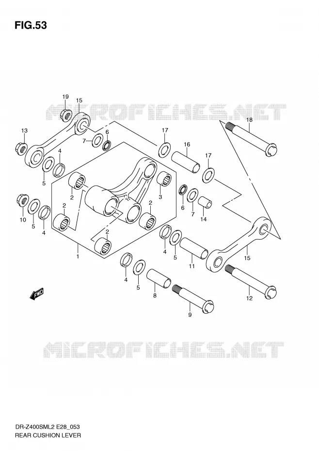 BIELLETTE DE SUSPENSION ARRIERE Suzuki MOTO 400 DR-Z 2012  DR-Z400SML2(E28)